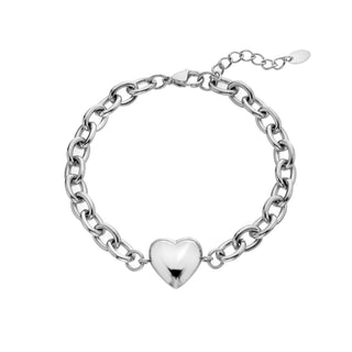 Ocelový náramek Ava & Sky Chunky Heart ASL0024