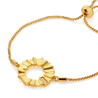 Pozlacený stříbrný náramek Hot Diamonds X Golden Edit Believe DL728