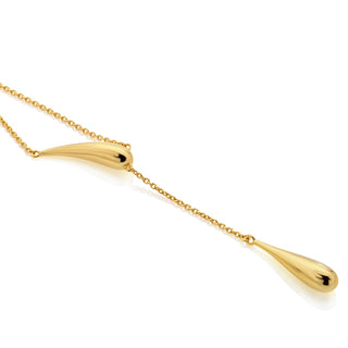 Pozlacený stříbrný náhrdelník Hot Diamonds X Golden Edit Droplet DN244