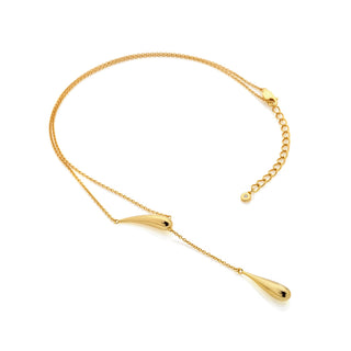 Pozlacený stříbrný náhrdelník Hot Diamonds X Golden Edit Droplet DN244