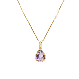 Pozlacený stříbrný náhrdelník Hot Diamonds X Golden Edit Amethyst DP1110