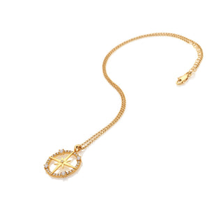 Pozlacený stříbrný náhrdelník Hot Diamonds X Golden Edit Compass DP1112