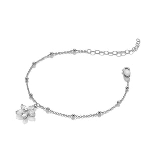 Stříbrný náramek Hot Diamonds Silver Whisper CZ Flower SWB068