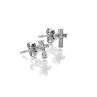 Stříbrné náušnice Hot Diamonds Silver Whisper Cross SWE017