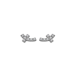 Stříbrné náušnice Hot Diamonds Silver Whisper Curved Cross SWE018