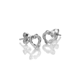 Stříbrné náušnice Hot Diamonds Silver Whisper Interlocked Heart SWE023