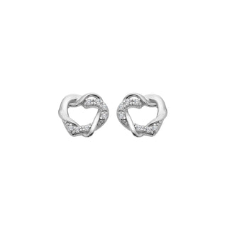 Stříbrné náušnice Hot Diamonds Silver Whisper Interlocked Heart SWE023