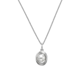 Stříbrný přívěsek Hot Diamonds Silver Whisper Oval Set Pearl SWP024