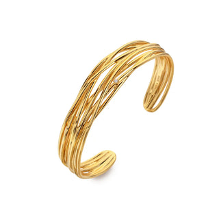 Pozlacený stříbrný náramek Hot Diamonds X Golden Edit String DC238