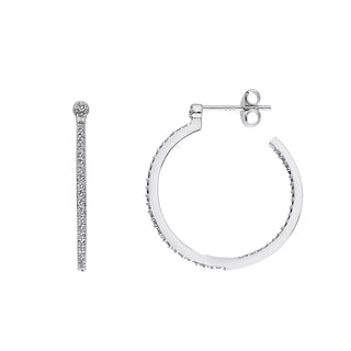 Stříbrné náušnice Hot Diamonds Hoops Topaz DE623