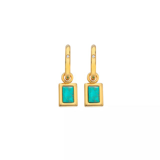 Pozlacené náušnice Hot Diamonds X Gemstones Rectangle DE764