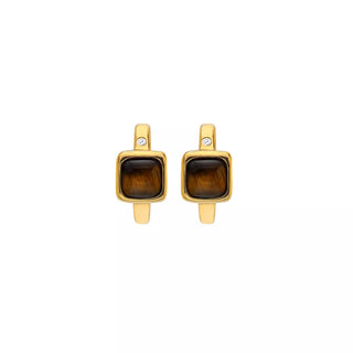 Pozlacené náušnice Hot Diamonds X Gemstones Square DE769