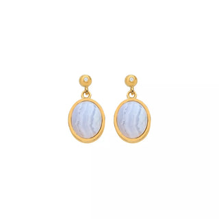 Pozlacené náušnice Hot Diamonds X Gemstones Oval DE776