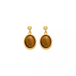 Pozlacené náušnice Hot Diamonds X Gemstones Oval DE777