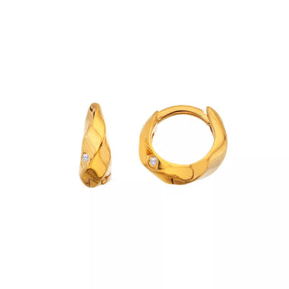 Pozlacené stříbrné náušnice HD x Golden Edit Huggie DE852