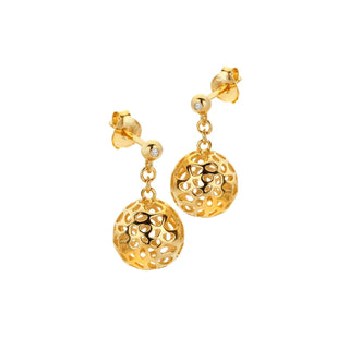 Pozlacené stříbrné náušnice Hot Diamonds X Golden Edit Orb DE884