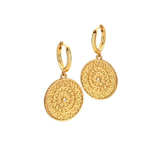 Pozlacené stříbrné náušnice Hot Diamonds X Golden Edit Athena DE890