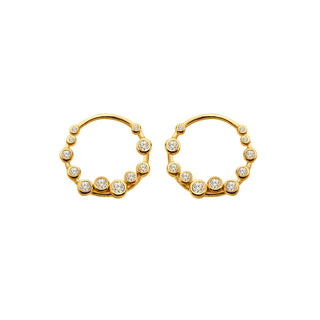 Pozlacené stříbrné náušnice Hot Diamonds X Golden Edit Tender DE894