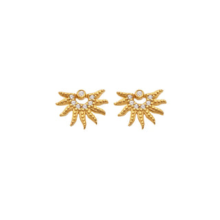 Pozlacené stříbrné náušnice Hot Diamonds X Golden Edit SOL DE897