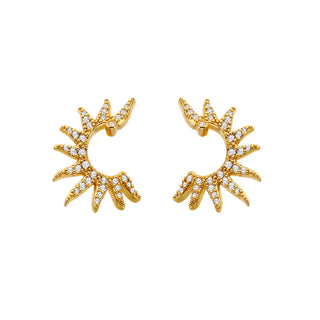 Pozlacené stříbrné náušnice Hot Diamonds X Golden Edit SOL DE898