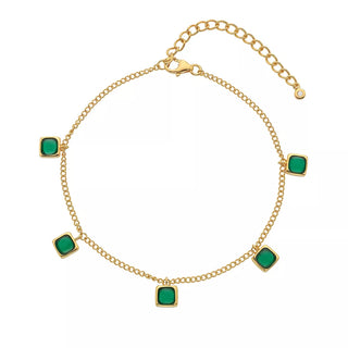 Pozlacený náramek Hot Diamonds X Gemstones Square DL663