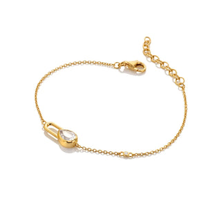 Pozlacený stříbrný náramek Hot Diamonds X Golden Edit Solitaire DL723
