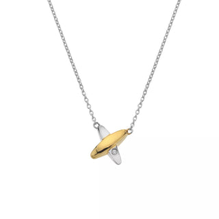 Pozlacený stříbrný náhrdelník Hot Diamonds Coupled DN225