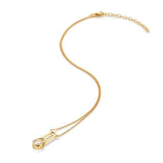 Pozlacený stříbrný náhrdelník Hot Diamonds X Golden Edit Solitaire DN234