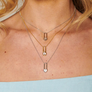 Pozlacený stříbrný náhrdelník Hot Diamonds X Golden Edit Solitaire DN234
