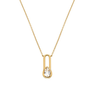 Pozlacený stříbrný náhrdelník Hot Diamonds X Golden Edit Solitaire DN234