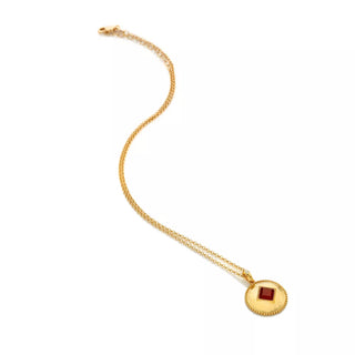 Pozlacený náhrdelník Hot Diamonds X Gemstones Coin DP934
