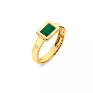 Pozlacený prsten Hot Diamonds X Gemstones Rectangle DR263