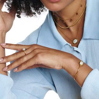 Pozlacený prsten Hot Diamonds X Gemstones Oval DR270