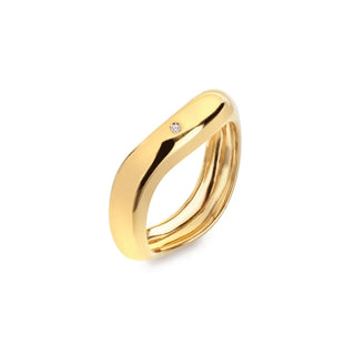 Pozlacený stříbrný prsten Hot Diamonds X Golden Edit Fiji DR319