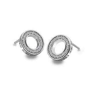 Stříbrné náušnice Hot Diamonds Emozioni Saturno Clear